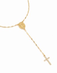 Lovisa - Gold Plated Diamante Cross Y-Necklace