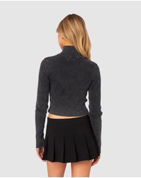EDIKTED - Torey Washed Zip Up Cardigan