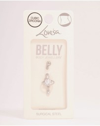 Lovisa - Surgical Steel Cubic Zirconia Planet Belly Bar