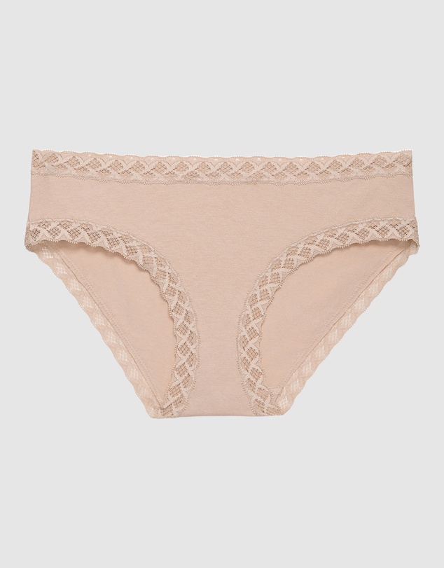 Natori - Bliss Lace Trim Pima Cotton Hipster Girl Brief
