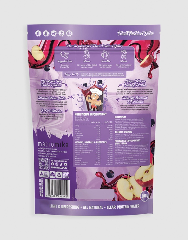 Macro Mike - Plant Protein Water Apple Blackcurrant