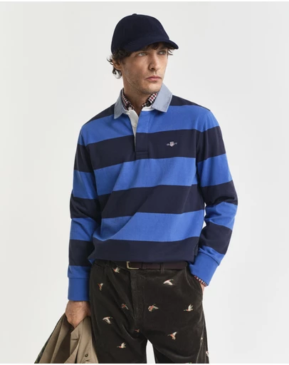 Gant - Chambray Collar Striped Heavy Rugger