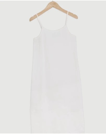 Revibe - Repaired Assembly Label Linen Slip Dress