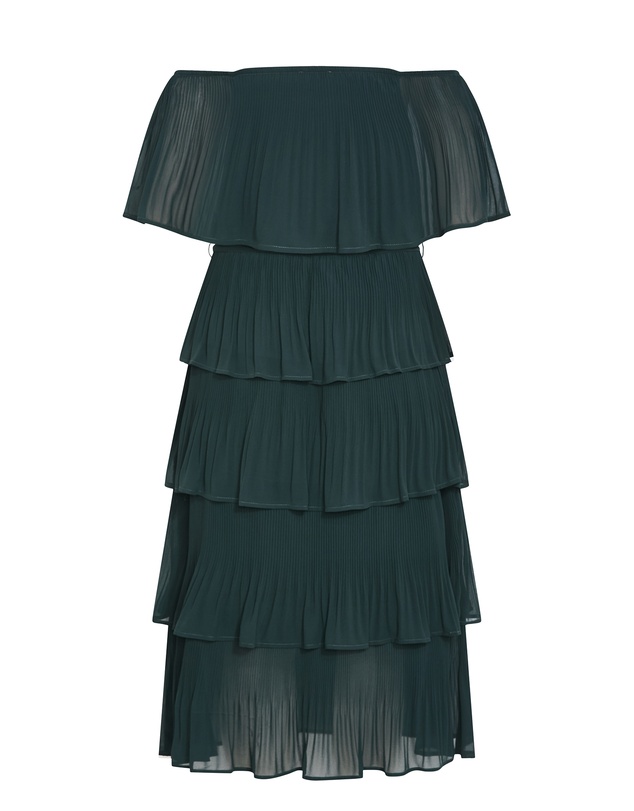 City Chic - Plus size DRESS NIGHT GARDEN - Green Teal