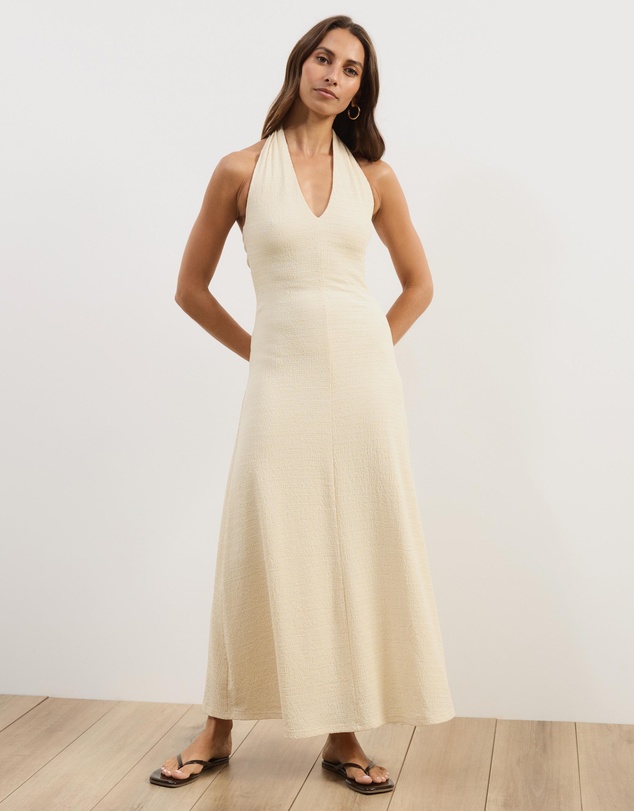 Atmos&Here - Gabi Halter Textured Midi Dress