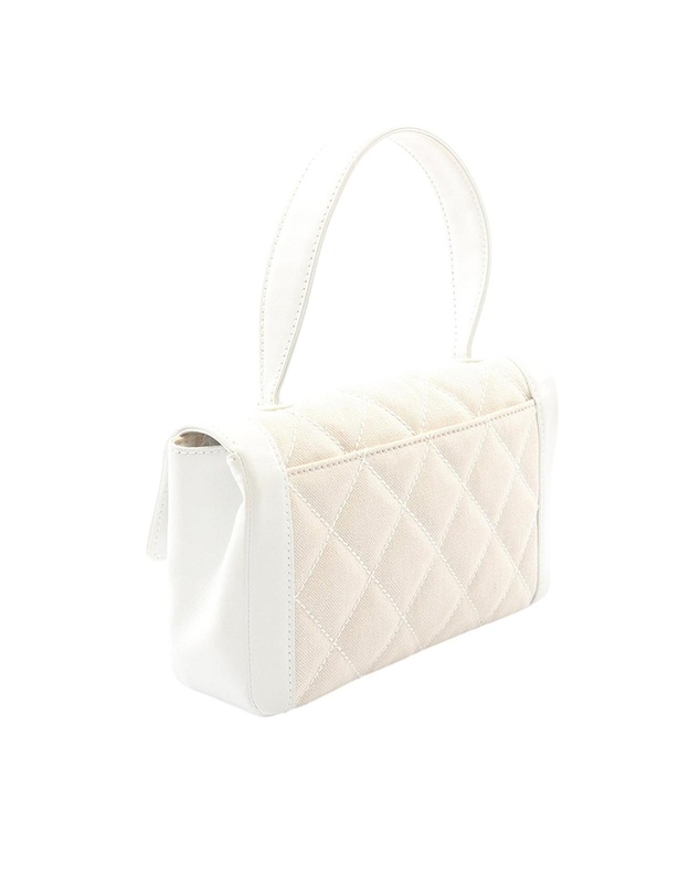 Pre-Loved by Azura Reborn - Pre-Loved Quilted Canvas Wild Stitch Top Handle Flap