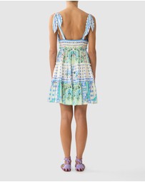 Camilla - Tiered Short Dress With Shoulder Ties