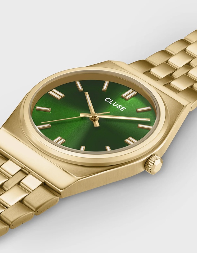 Cluse - Retro 70's Forest Green/Gold Link