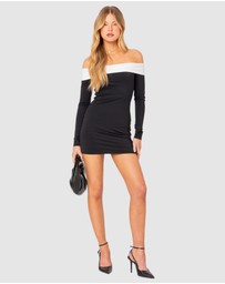 EDIKTED - Yolanda Contrast Fold Over Mini Dress