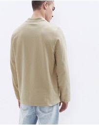 UNISON - Herringbone Textured L/S Polo
