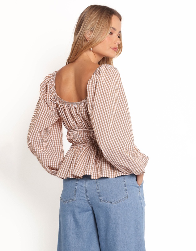 Petal & Pup - Saphia Top - Brown Check
