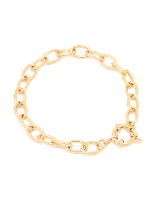 Lovisa - Waterproof Gold Plated Stainless Steel Dainty Clasp Chain Bracelet