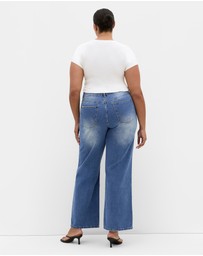 City Chic - Plus size Harley Fit Harriet Wide Leg Regular Jean - light wash