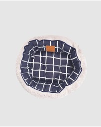 Mog & Bone - Reversible Cat Bed - Navy Check Print