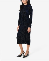 Forcast - Sapphire Velvet Burnout Dress