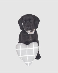 Mog & Bone - Heart Shaped Soft Toy - Grey Check Print