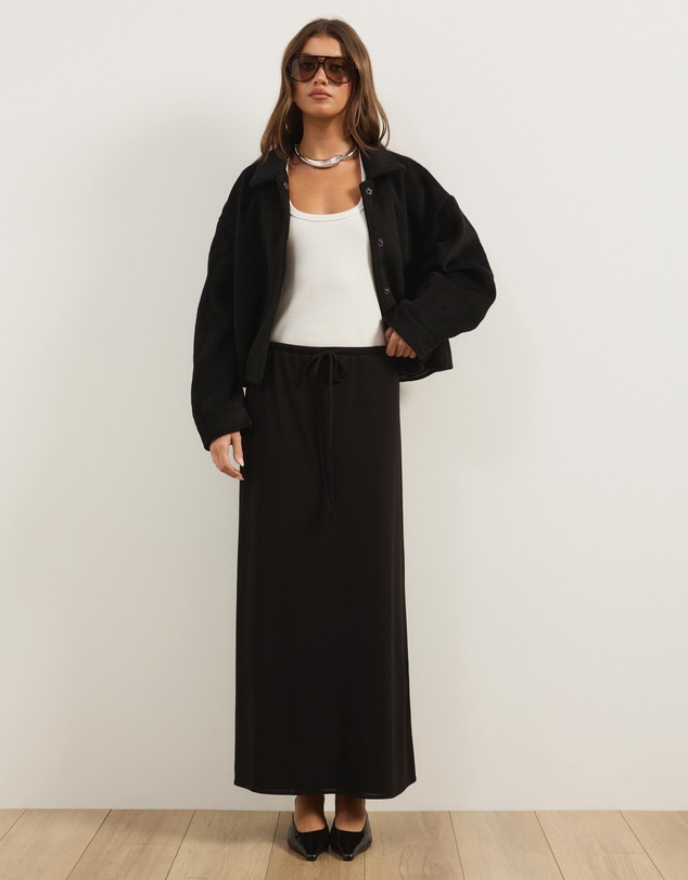 Atmos&Here - Luna Jersey Column Maxi Skirt With Tie