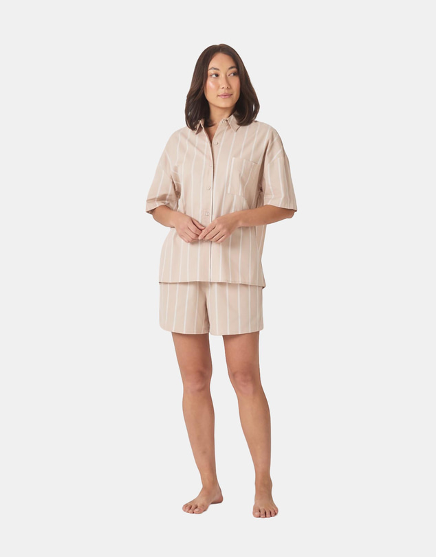 Gingerlilly - Sasha Striped Boyfriend Short PJ Set