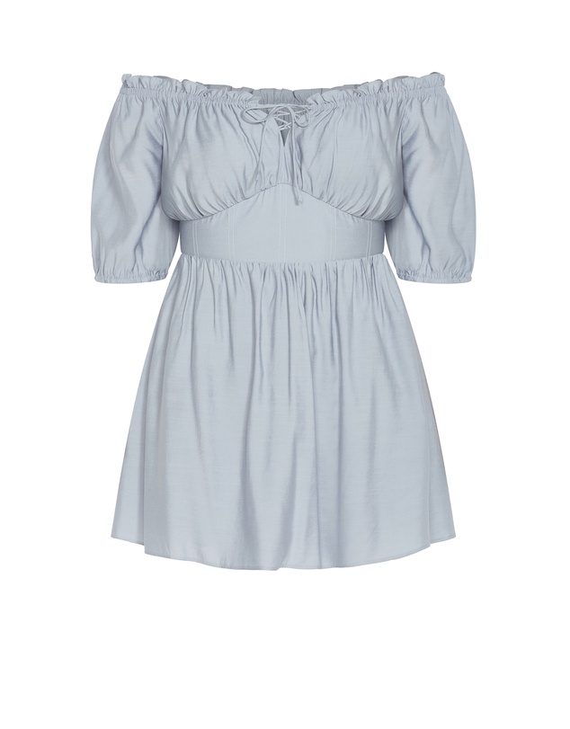 City Chic - Plus size Mela Dress - dusty blue