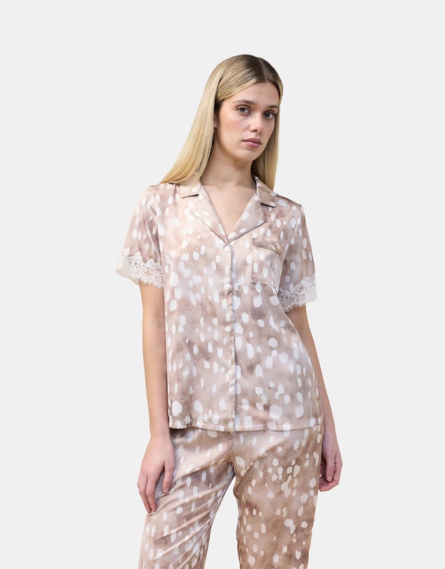 Gingerlilly - Millie Brown Spot Long PJ Set