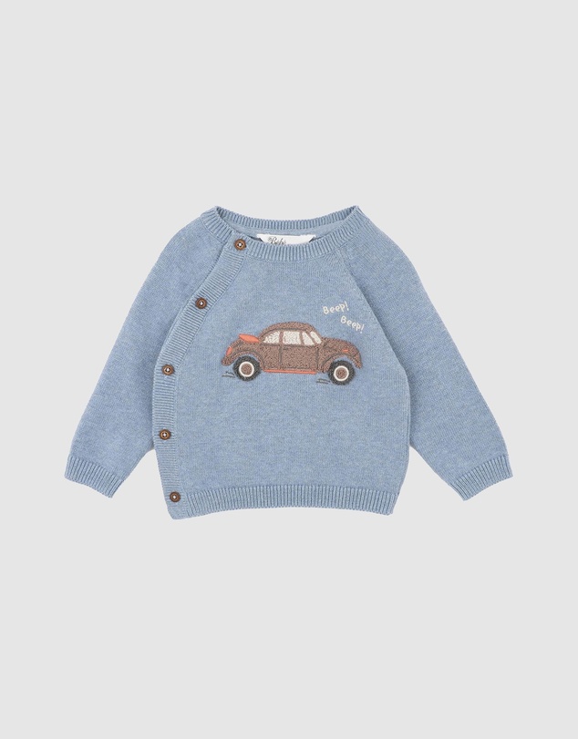 Bebe by Minihaha - Alvin Car Organic Knitted Jumper - Babies