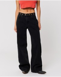 Abrand - 95 Mid Baggy Eyelet Jeans