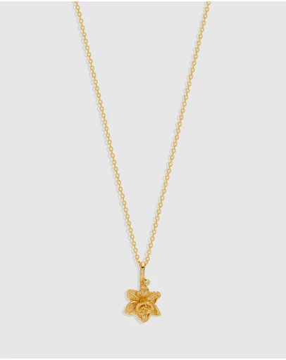By Charlotte - Daffodil March Birth Flower Necklace