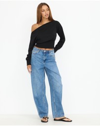 Dazie - Chill Vibes Off Shoulder Jumper