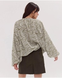 Cloth & Co. - The Block Print Blouse | Olive