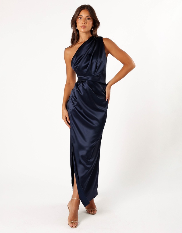 Petal & Pup - Nadia One Shoulder Maxi Dress - Navy