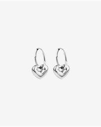 Michael Hill - Heart Charm Sleeper Earrings in Sterling Silver