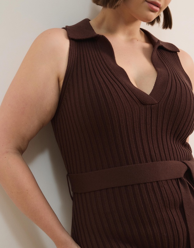 Atmos&Here Curvy - Joni Sleeveless Rib Knit Midi Dress