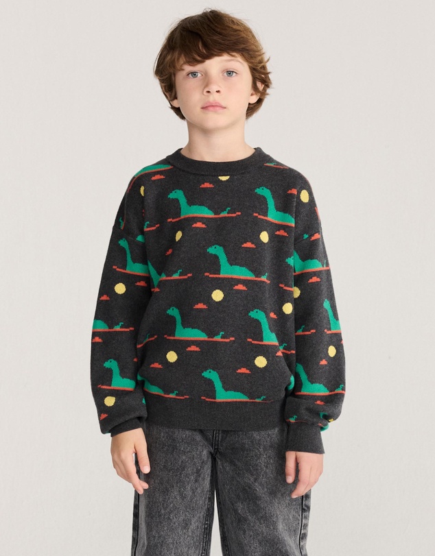 Bobo Choses - Lake Monster All Over Jacquard Jumper - Babies-Teens