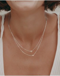 SAINT VALENTINE - Pearl Letter Necklace - Silver
