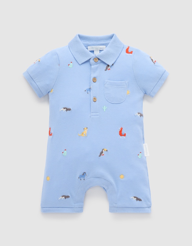 Purebaby - Polo Growsuit -Kids-Babies