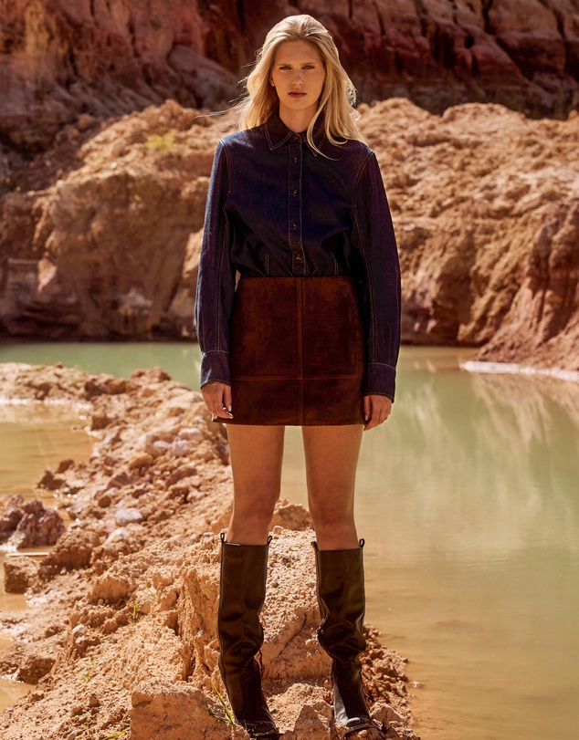 AERE - Anders Suede Look Mini Skirt