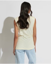 Decjuba - Ella Shoulder Pad Ruched Tank