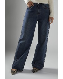 Glamorous - Wide-Leg Studded-Jeans