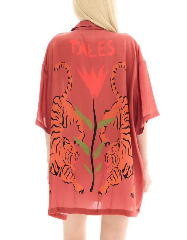 THE TALES - Crouching Tiger Silk Shirt Dress