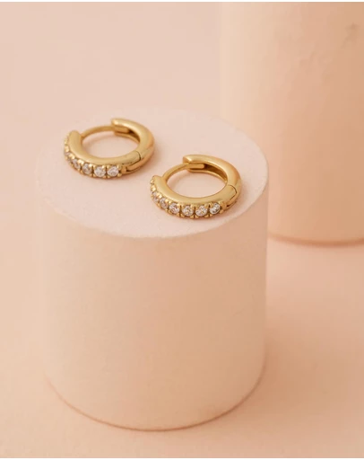 EL&RO Jewellery - April Diamond Birthstone Huggies
