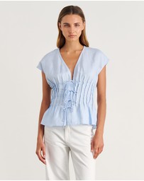 Jag - Delphine Pintuck Linen Blouse