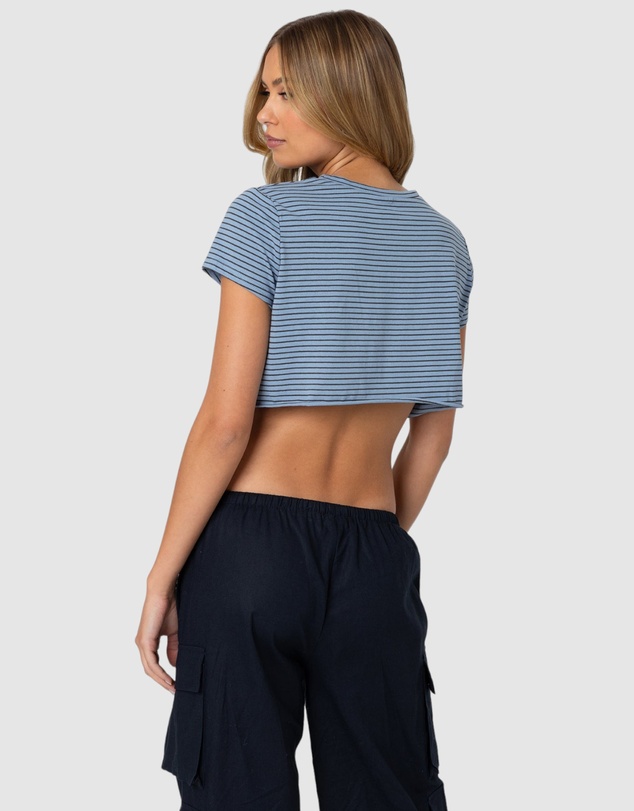 EDIKTED - Stripey Cropped T Shirt
