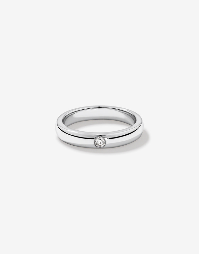 Michael Hill - 0.05 Carat TW Round Brilliant Diamond Duo Wedding Band in 18kt White Gold