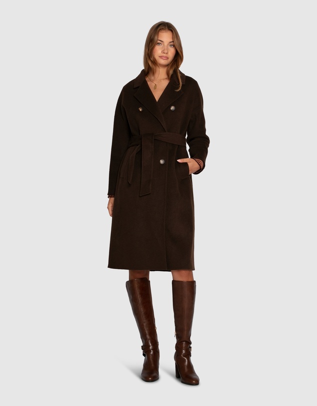 Belle & Bloom - Boss Girl Double Breasted Lined Wool Coat
