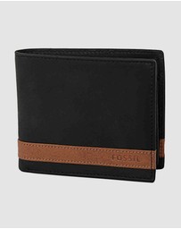 Fossil - Quinn Black Large Coin Pocket Bifold Wallet