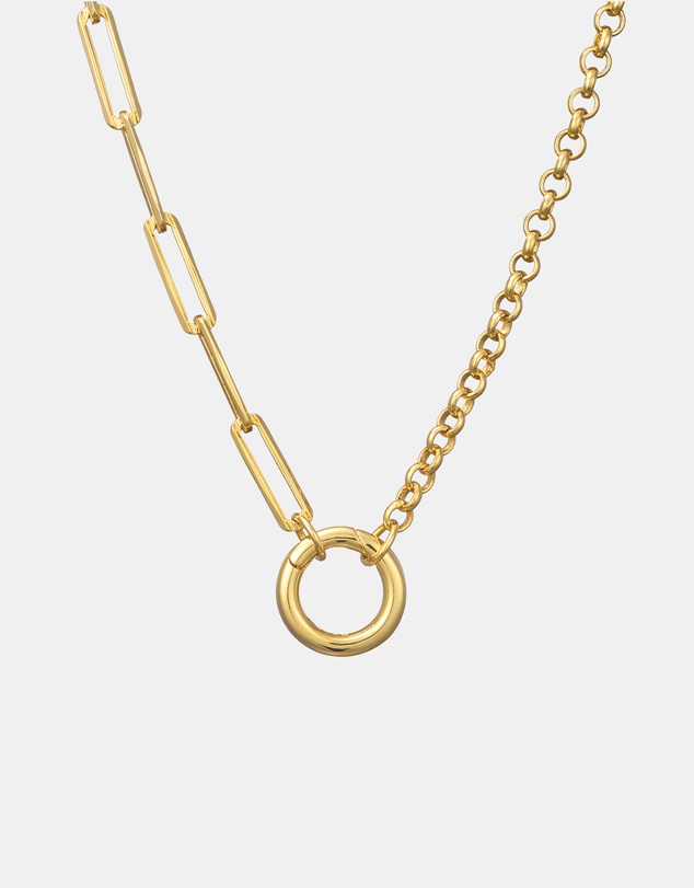 Zoe Olivia - 14K Gold Vermeil Multi Chain 'O' Link Necklace