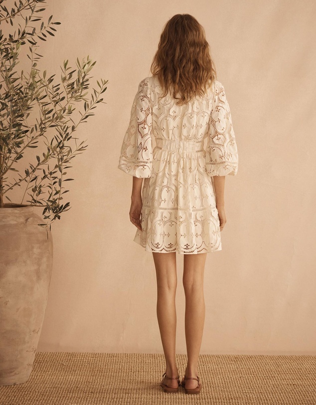 AUR OCEA - Lace Mini Blousson Dress
