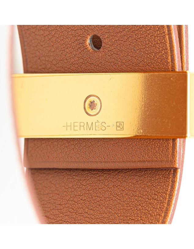Pre-Loved by Azura Reborn - Pre-Loved hermes Leather Cuff Bracelet Gold Clasp