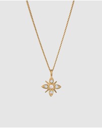 Elli Jewelry - Necklace Snowflake Diamond Pendant 925 Sterling Silver Vermeil