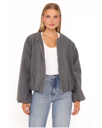Petal & Pup - Elisa Cropped Bomber - Heather Grey